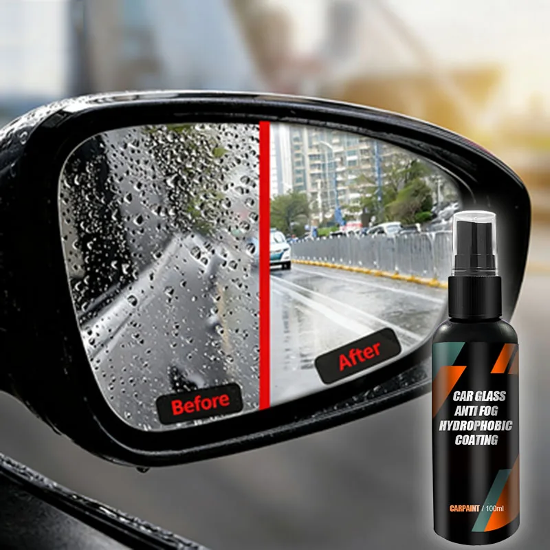 Wasserabweisendes Spray, Anti-Regen-Beschichtung für Autos, Glas, hydrophobe Anti-Regen-Flüssigkeit für Autos, Windschutzscheiben-Spiegelmaske, Auto-Polier-Set