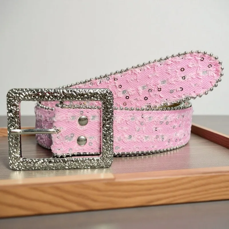 Personality Colourful Women's Belt Y2K Style Vintage Fashion Jeans Accessories Distressed Style Versatile Designer Student Belt