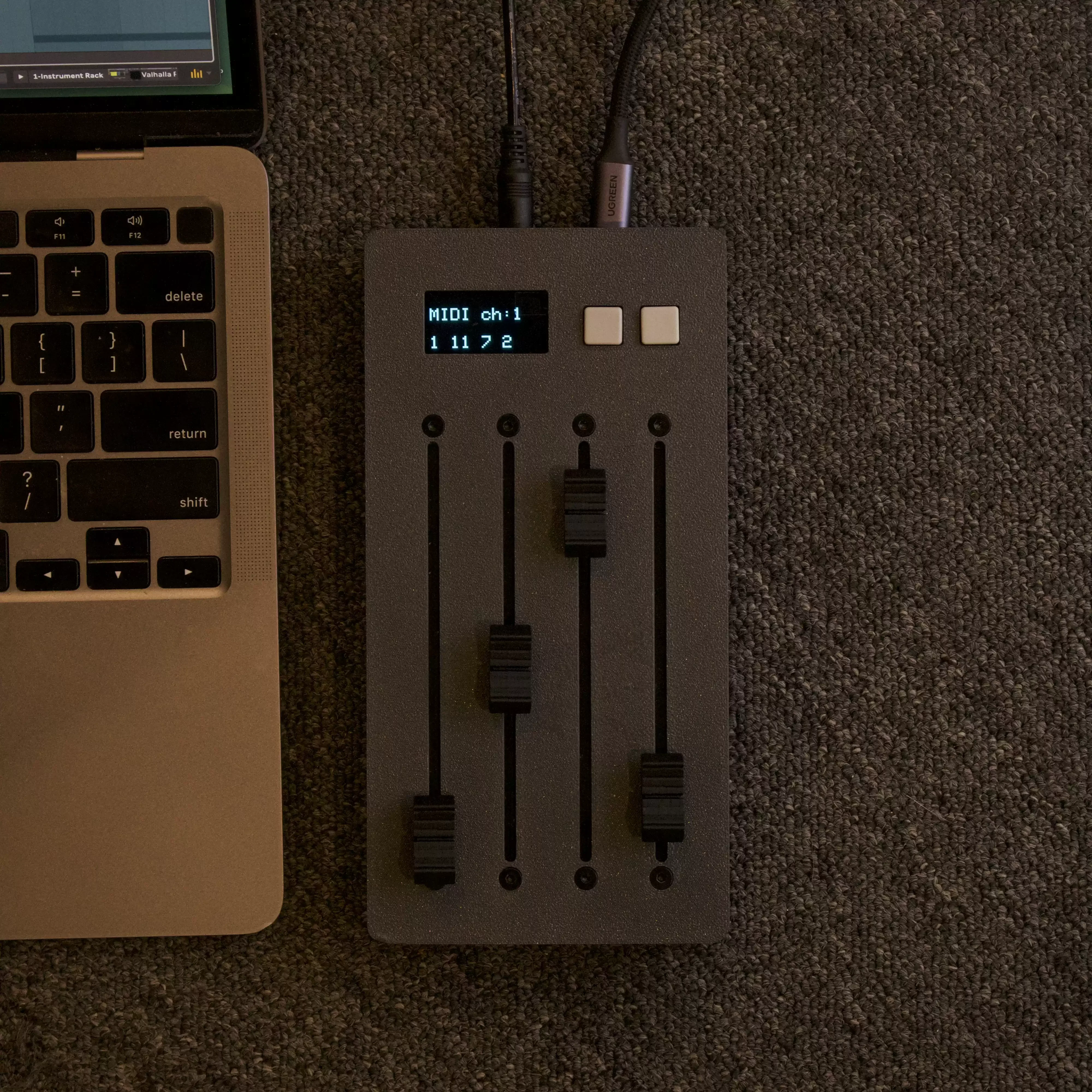 Electric Fader Mixer with 4-Track MIDI Control, Volume Automation, CC and Expression Envelope for Music Production