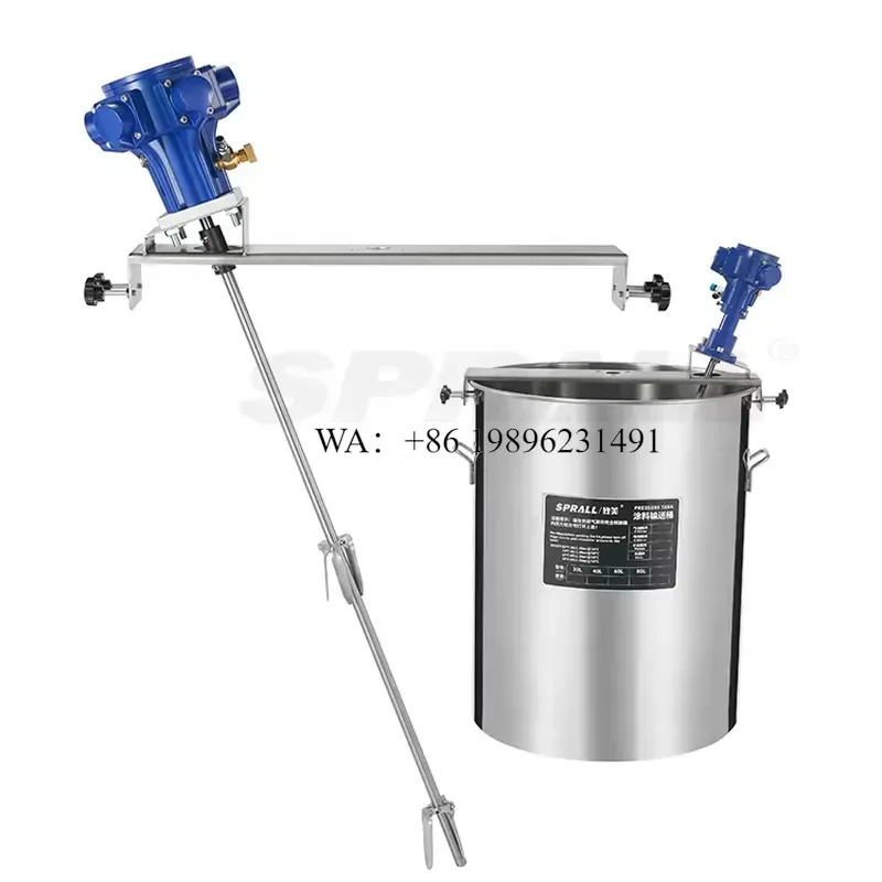 Wmwmnu for SPRALL 50 60 100 Gallon Industrial Agitator Horizontal Mixing Chemical Glue Pneumatic Paint Mixer