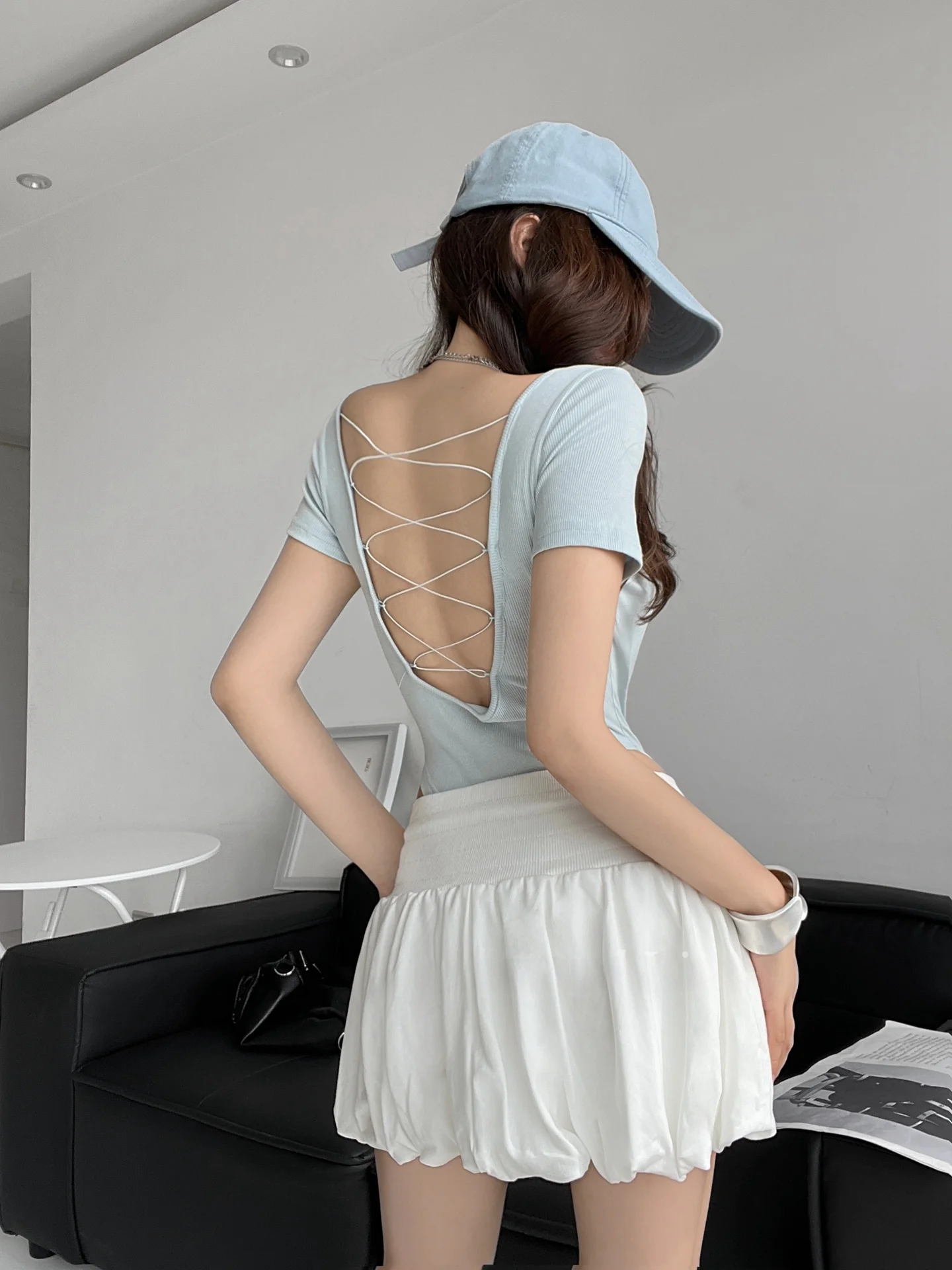 Юбка с белым цветком трапециевидной формы, спортивная чайная церемония, повседневные юбки со средней талией для девочек, размеры 8–24 лет