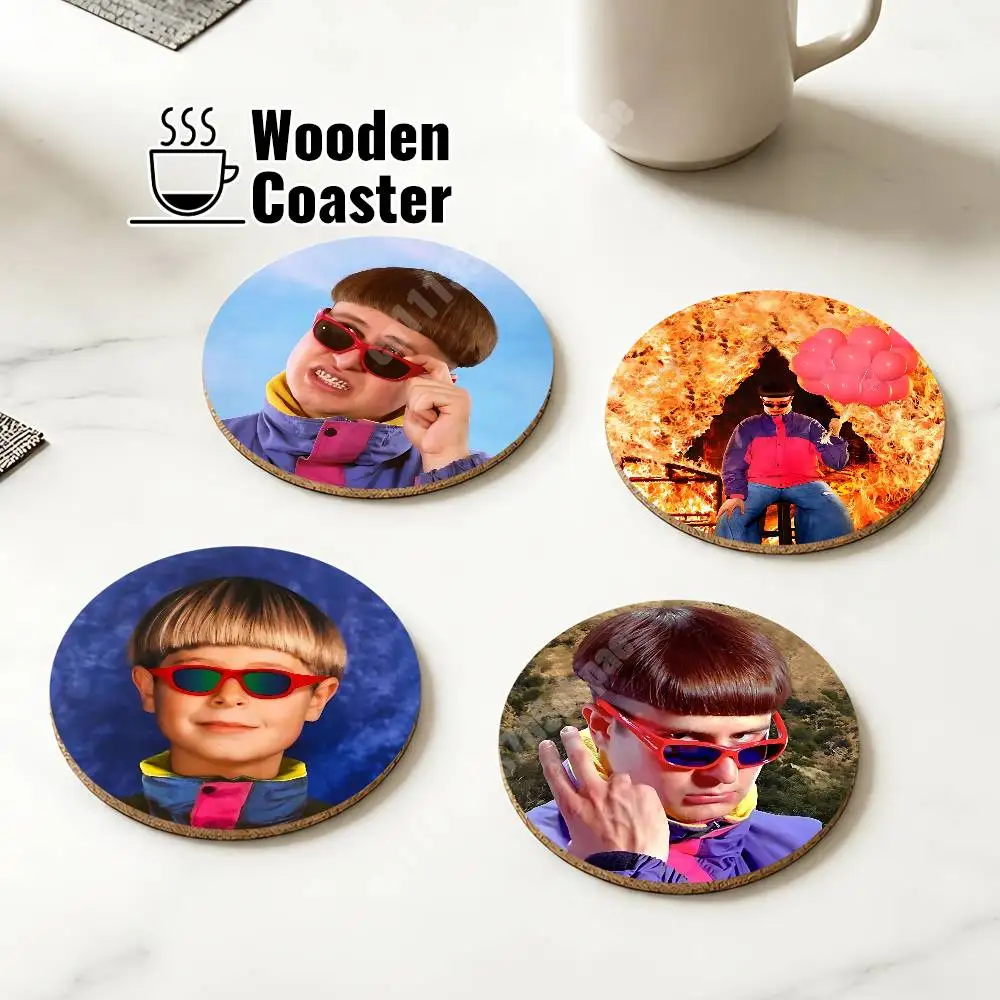 O-Oliver T-Tree Ugly Is Beautiful Wooden Cup Mat Cappuccino Vodka Juice Water Coaster for Flower Shop