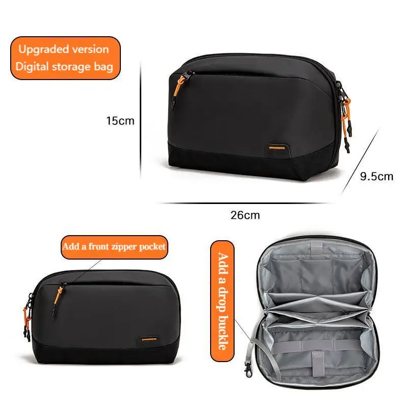 Multifunctional Digital Accessories Bag Upgraded Waterproof Nylon Travel Cable Organizer Power Bank Storage Pouch Portable - view 4