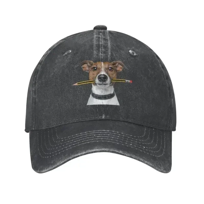 Classic Unisex Cotton Jack Russell Terrier Dog With Pencil Baseball Cap Adult Adjustable Dad Hat for Men Women Sun Protection