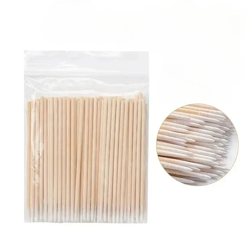 100/300/500PCS Super Small Pointed Cotton Swab Suitable For Cosmetics Ear Eyebrow Lip Eyelash Eyeliner Nail Wiping Gadget