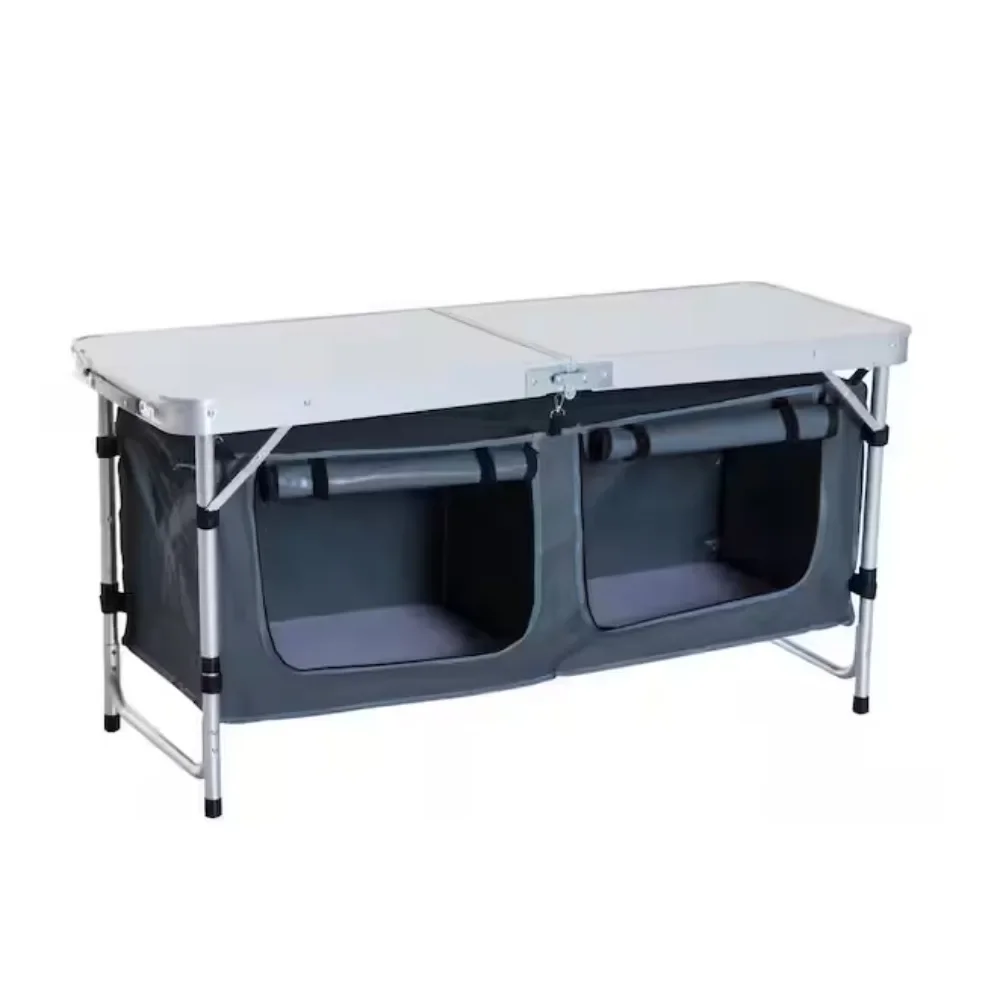 

48 in. Aluminum Folding Camping Table with Carrying Handle And Storage Organizer