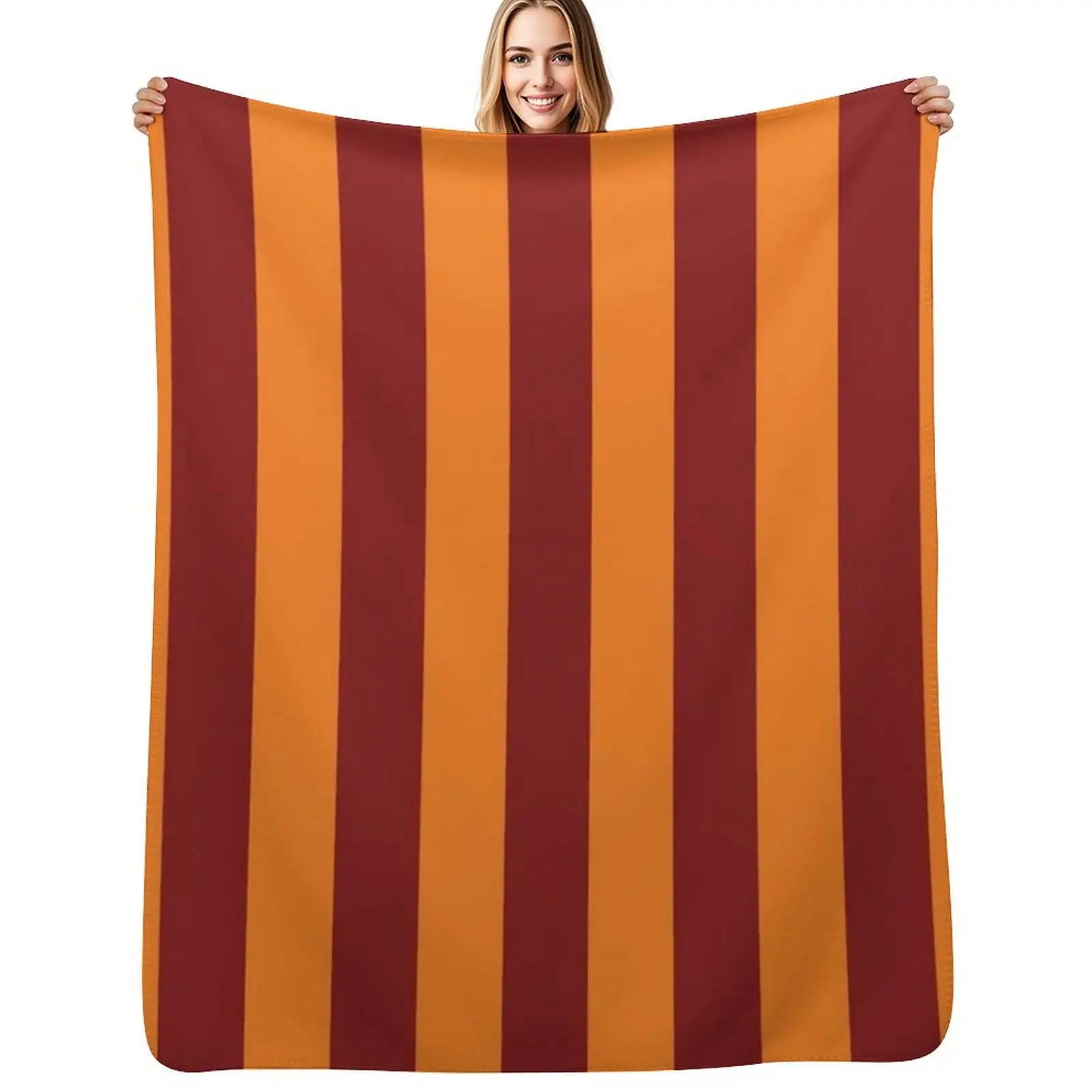 

Claret & Amber Stripes Throw Blanket Kid'S Nap Plaid on the sofa Comforter Blankets