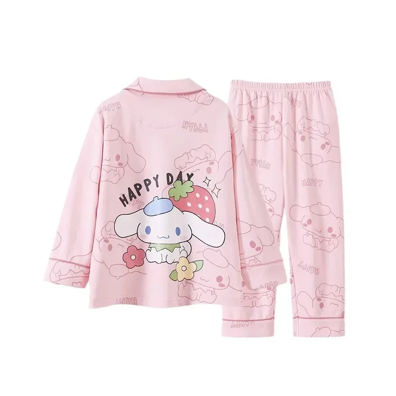 Miniso Summer Cartoon Children\'s Pajamas Casual Long Sleeved Set Girls Short Sleeved Shorts Little Girl Home Clothing Gifts