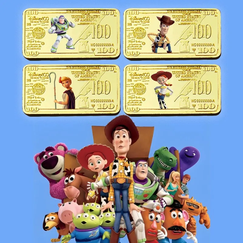 Disney Toy Story Series Gold Coins 100th anniversary Commemorative Coin Buzz Lightyear Woody Lotso Collect Souvenirs Gifts