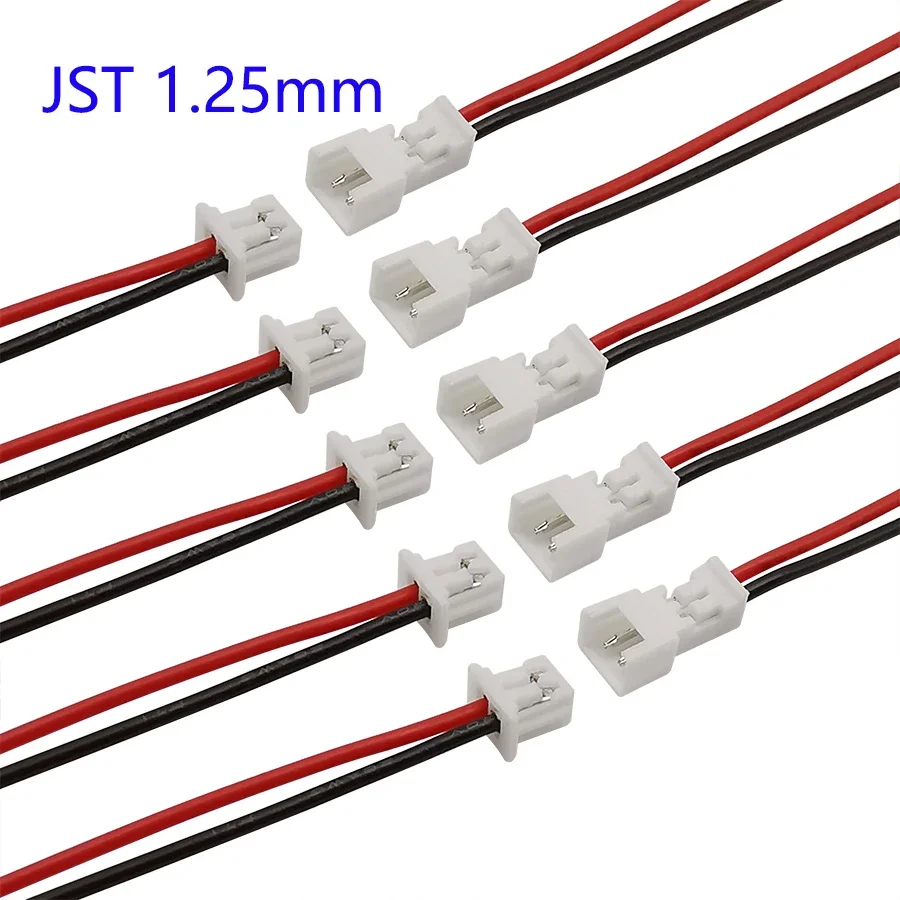 5Pairs Small Mini JST 1.25mm PH 2.0mm XH 2.54mm 2 Pin Male Female Plug Jack Connector Cable JST 1.25/2.0/2.54 2P Electronic Wire