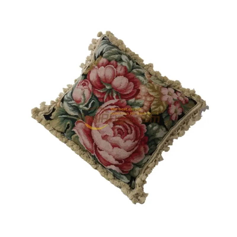 Collect the needlepoint floss pillow sitting room national woven pillow embroidery flower American Oriental