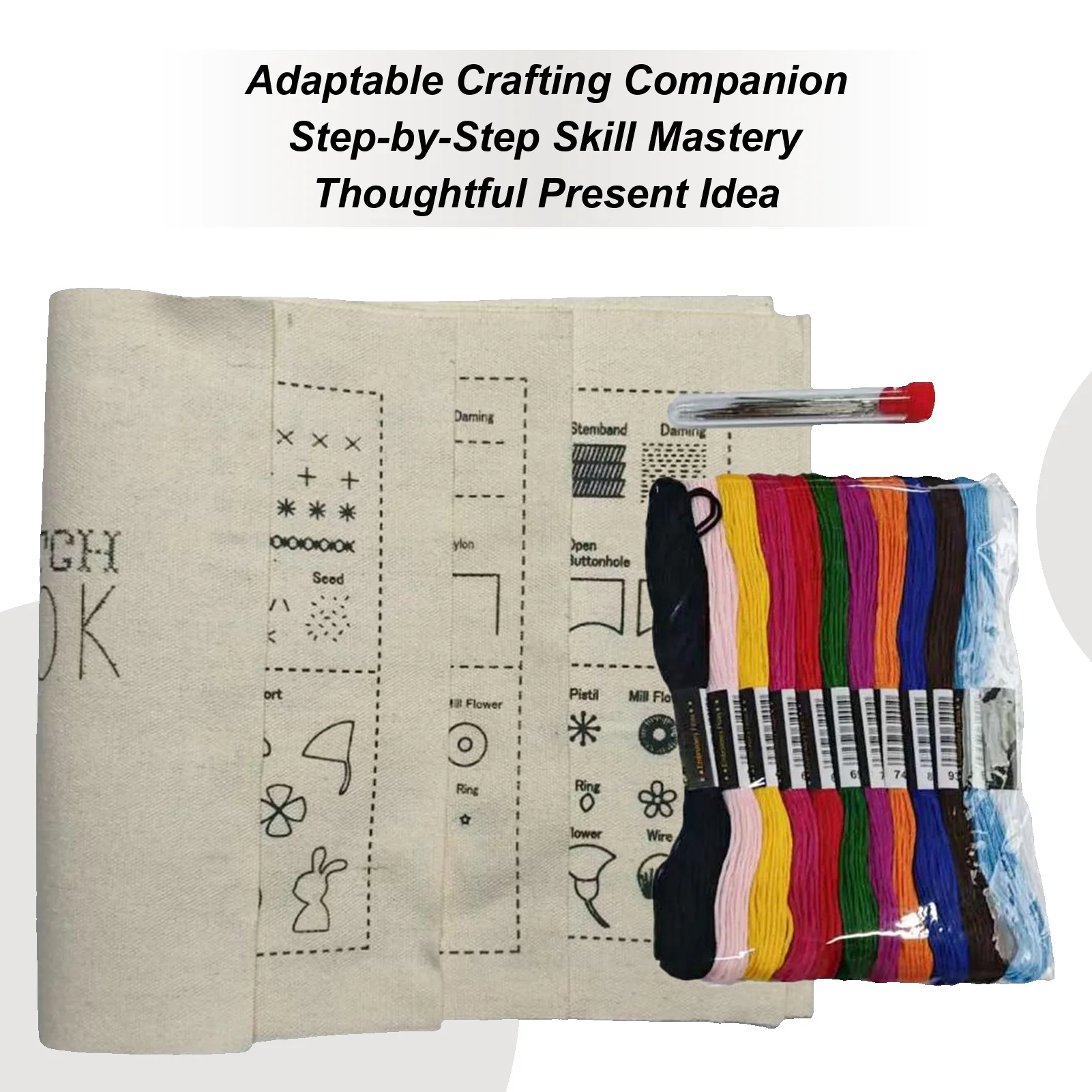 DIY Embroidery Needle Thread Book Handmade Crafting Supplies Complete Embroidery Kit For Quilters Learners Art Teachers