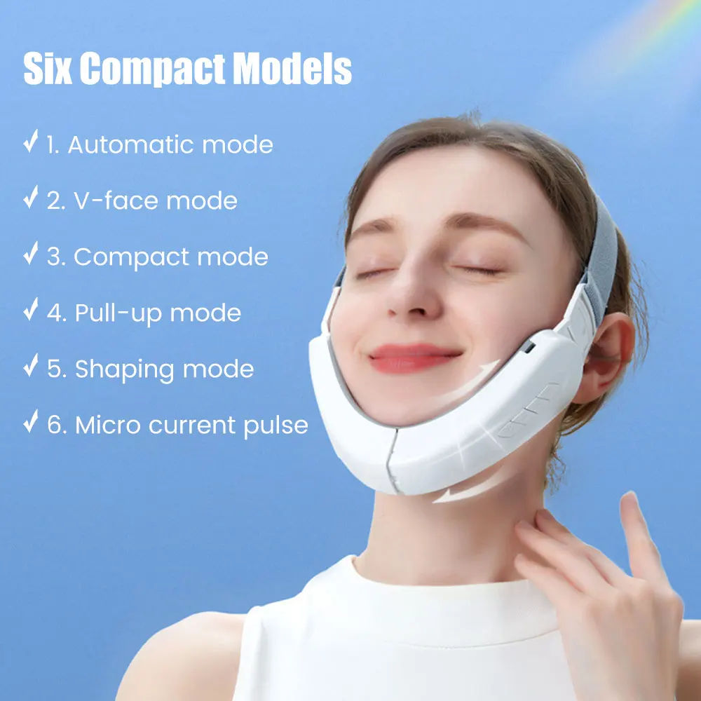 EMS Facial Lifting Device With Remote Double Chin Remove Chin Face Firming LED Photon Therapy Cheek Lift Up Belt Beauty Device