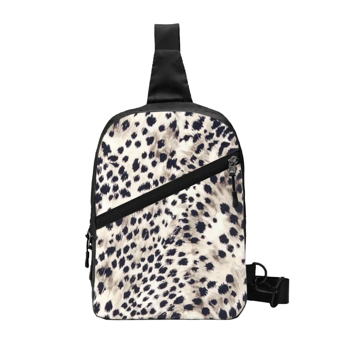 

Custom Faux Animal Fur Snow Leopard Leather Texture Sling Chest Bag Crossbody Shoulder Backpack for Men Cycling Camping Daypack