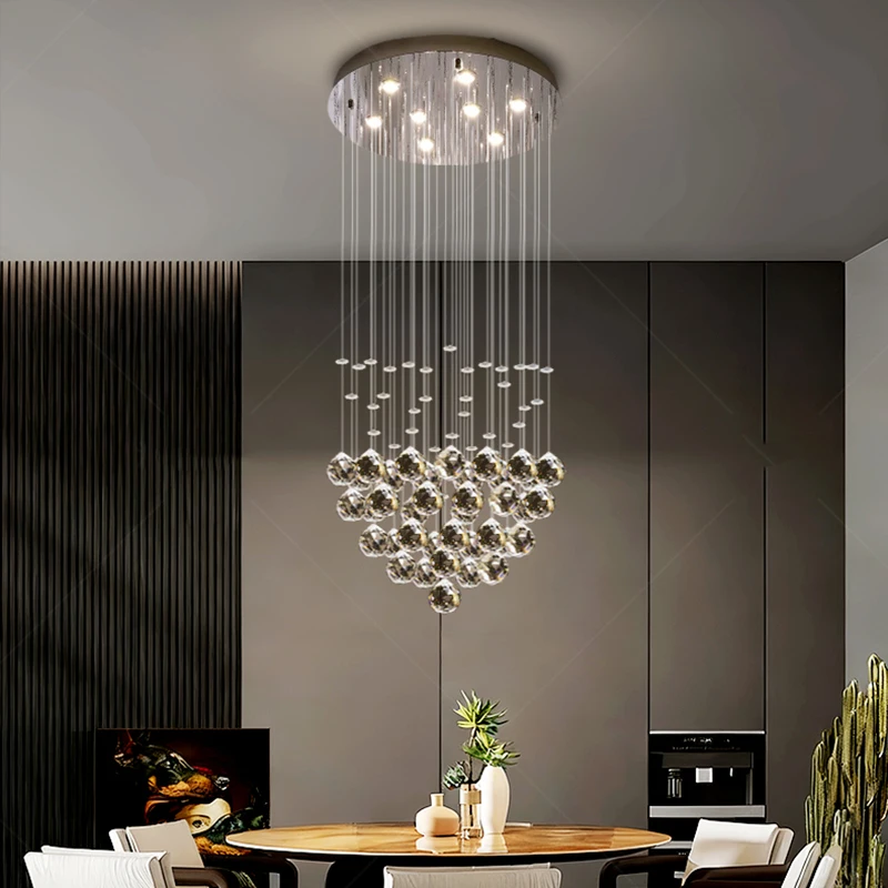 الثريات البلورية/ النجف الكريستالي الحديثة إضاءة داخلية مصباح السقف أضواء معلقة ثريات LED للإضاءة الداخلية لغرفة المعيشة #5