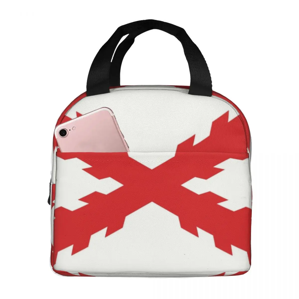 Cross Of Burgundy Flag Insulated Lunch Bag for Work School Spanish Empire Waterproof Thermal Cooler Lunch Box