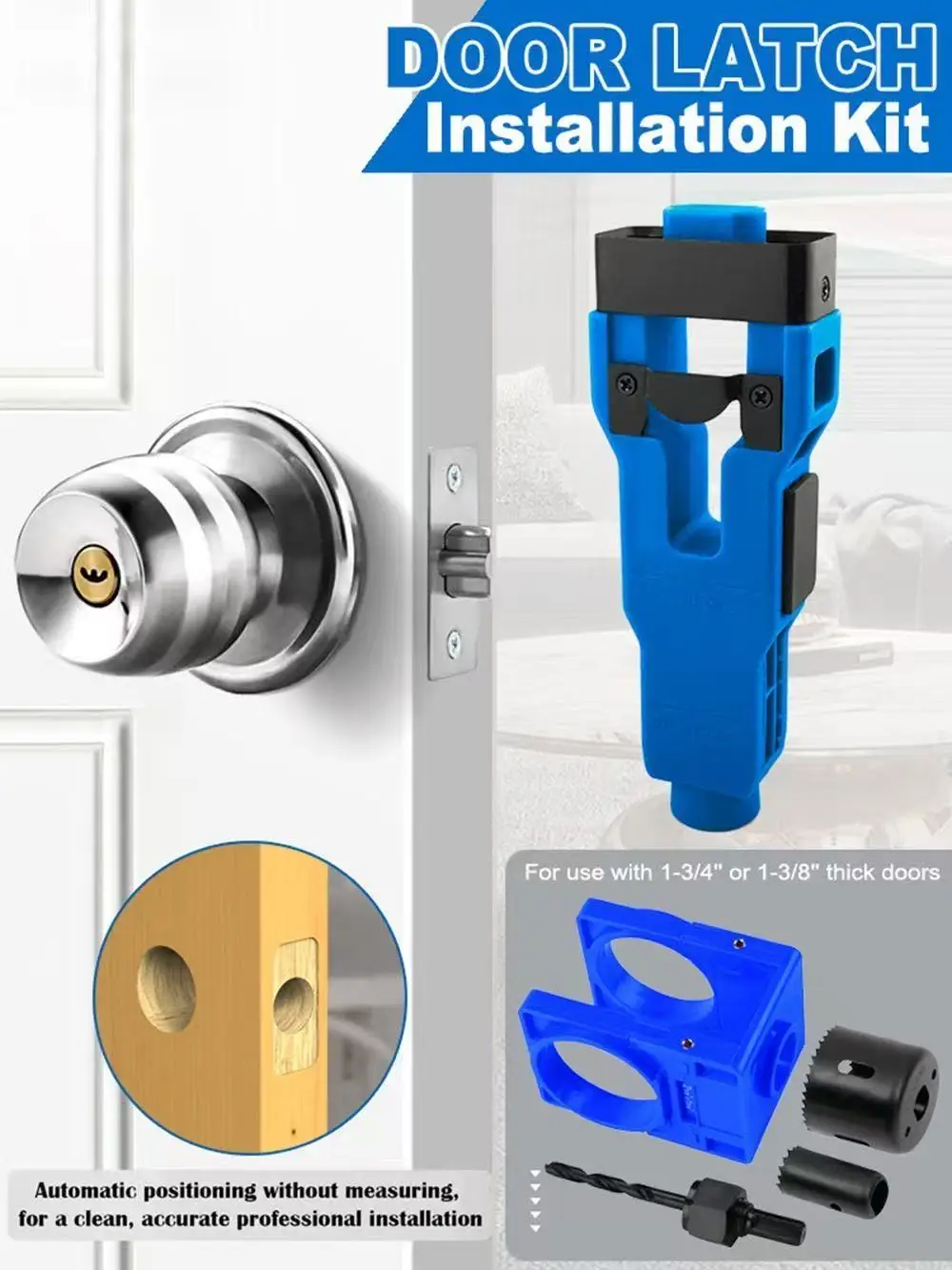 

Комплект для установки дверной петли и дверной защелки Шаблон раздавлителя дверной петли Дверная защелка для точной дозирования очков Простота в использовании