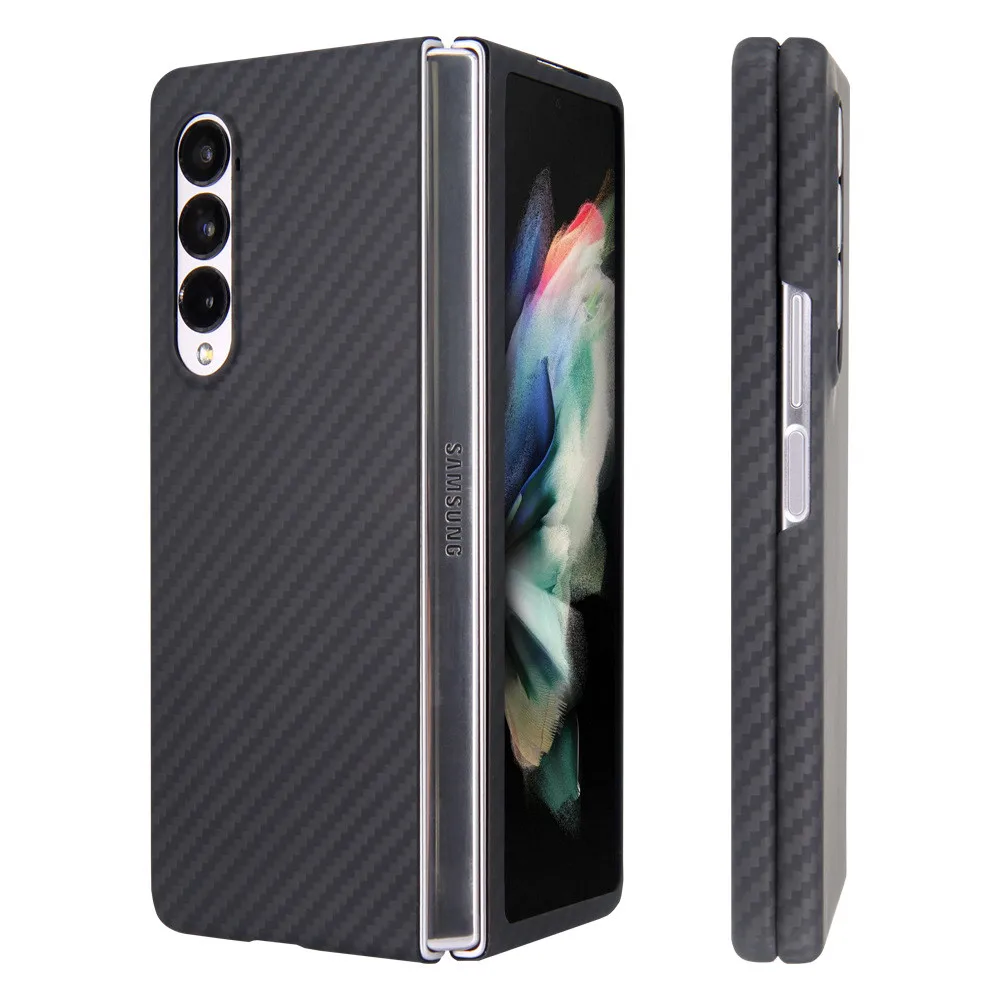 

Dropshipping Real Aramid Fiber Shockproof Carbon For Samsung Galaxy Z Flip 3 Z Fold 3 Matte For Samsung Z Fold 3 CASE Cover