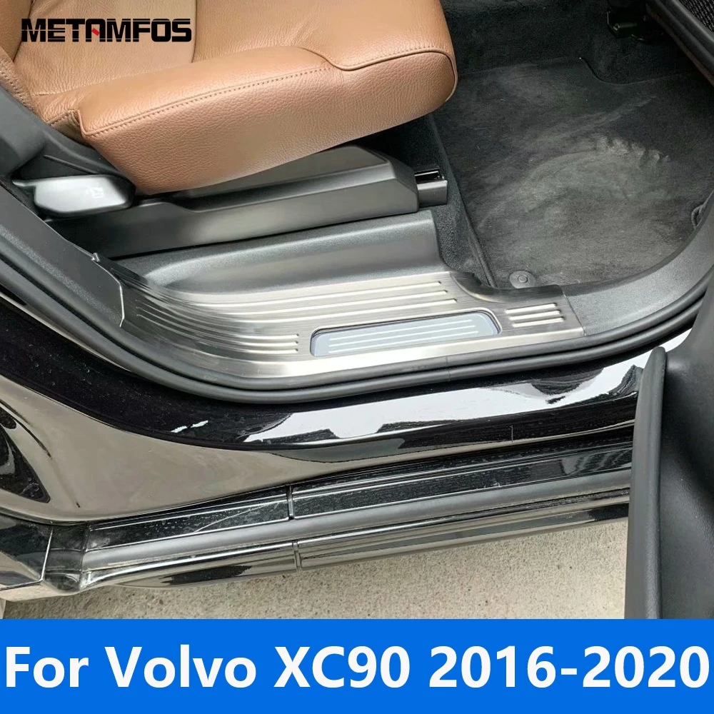 

For Volvo XC90 2016-2018 2019 2020 Stainless Interior Door Sill Scuff Plate Entry Guard Welcome Pedal Accessories Car Styling