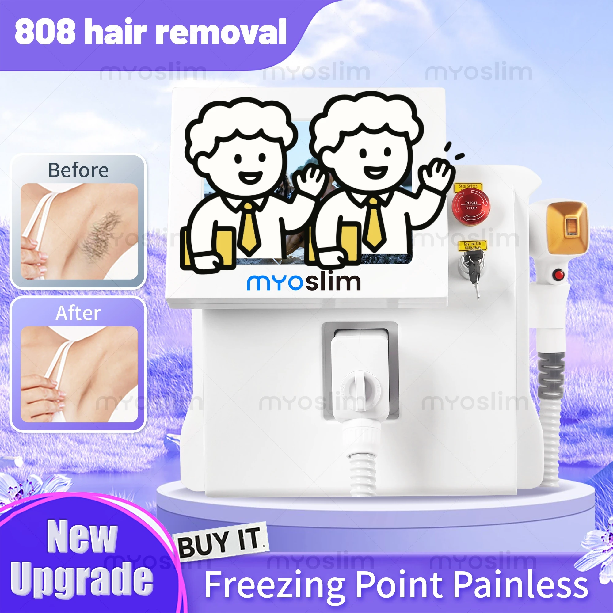 

Профессиональный неинвазивный диодный лазер 755, 808, 1064 нм, ледяной титан, постоянный безболезненный диодный лазер для удаления волос