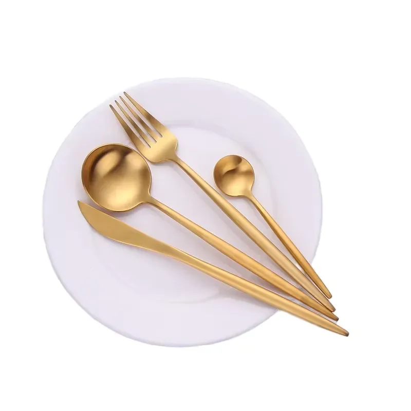 Nordic Style Stainless Steel Tableware Set for Weddings Includes Knife Fork Coffee Spoon Made in China