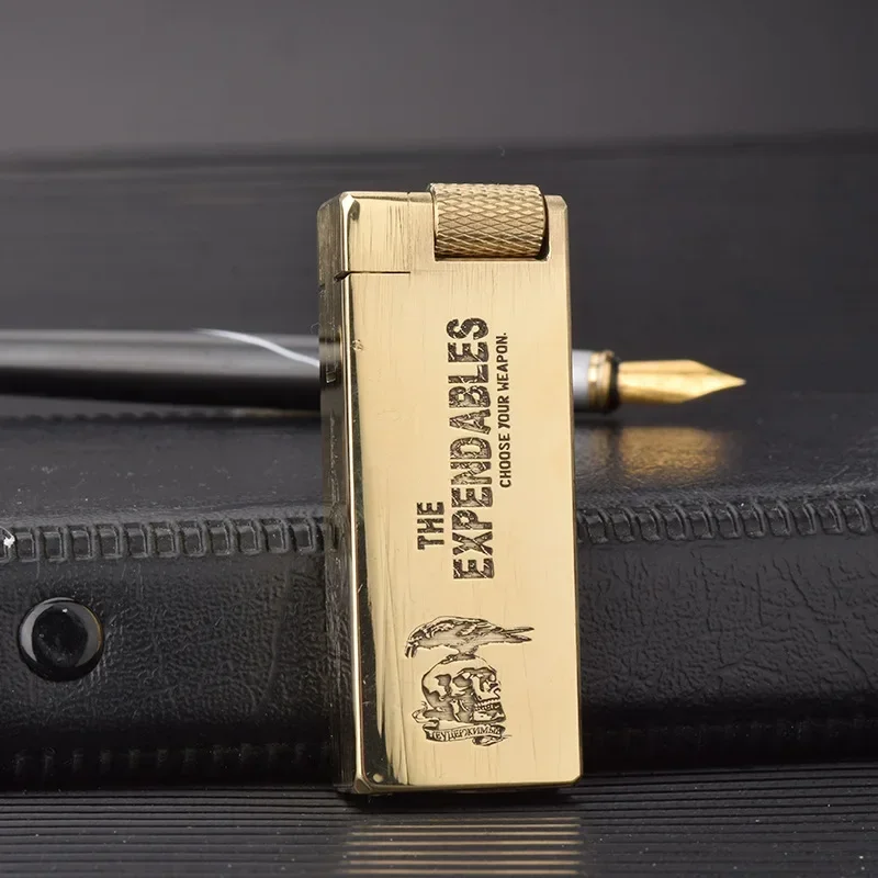 Unusual Brass Hand Carved Lighter Large Capacity Oil Tank Side Wall Roller Ignition Collection Lighters Smoking Gifts - Image 6