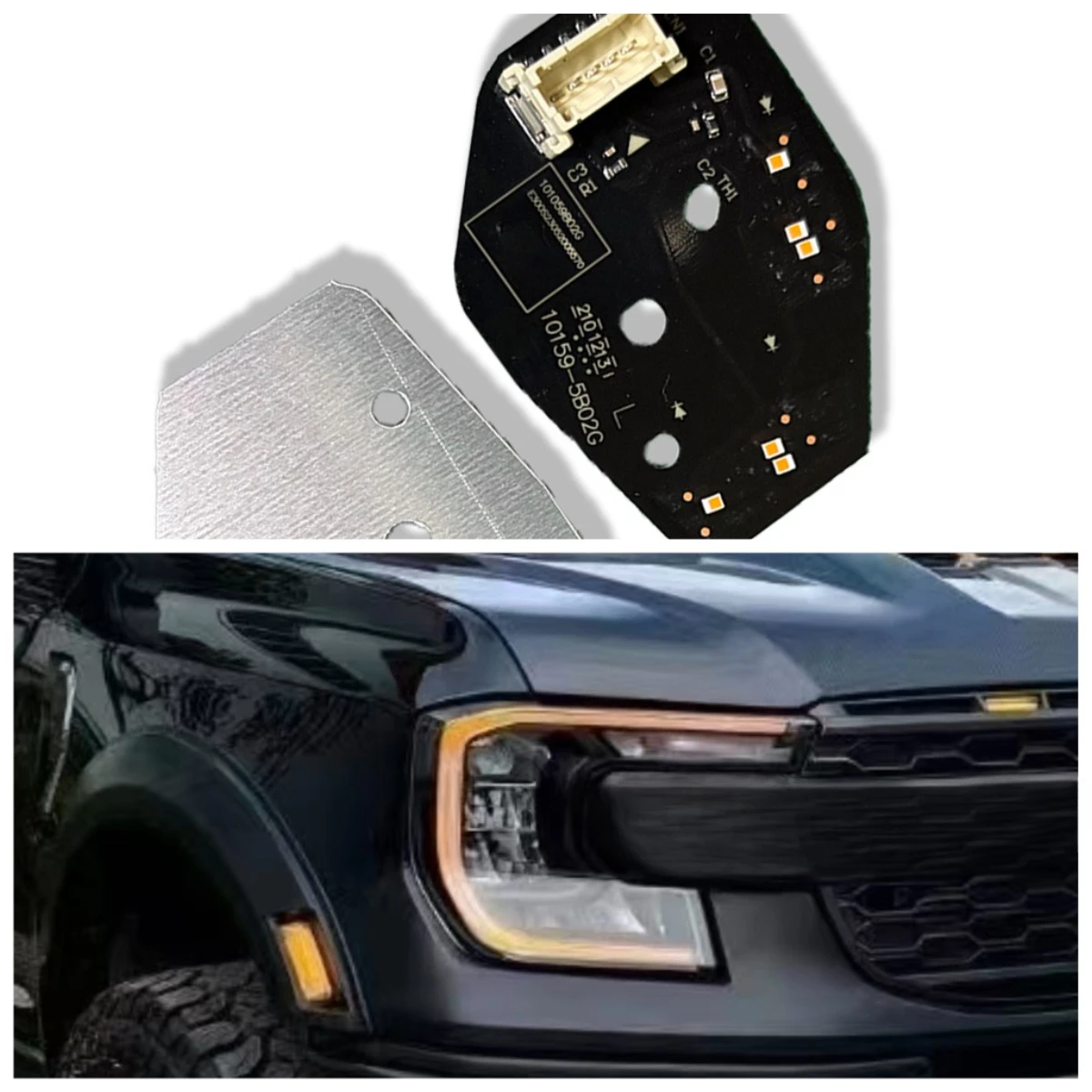 Amber Yellow Angle Eyes LED DRL Chips For Ford Ranger T9 2023-2024 Low & High Spec Headlight Daytime Running Signal Lightsource