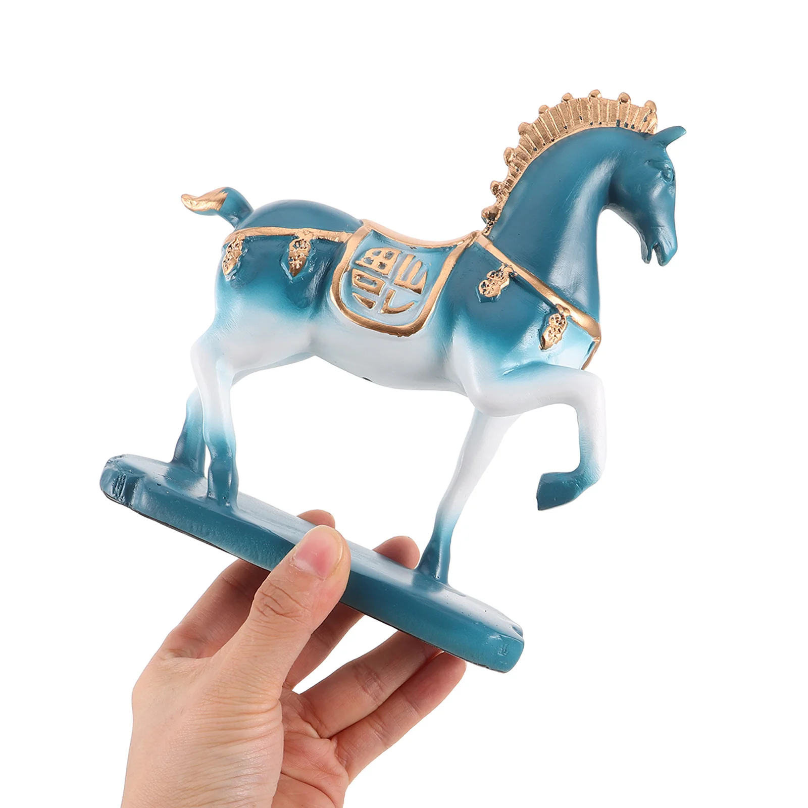 

Gradient Standing Horse Resin Statue Elegant Running Sculpture Modern Home Office Bedroom Decorative Small Horse Ornament