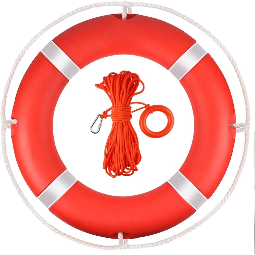 

Life Ring,28" Boat Safety Throw Rings with Water Floating Lifesaving Rope, Life Ring Buoy with Rope and Reflective Tape