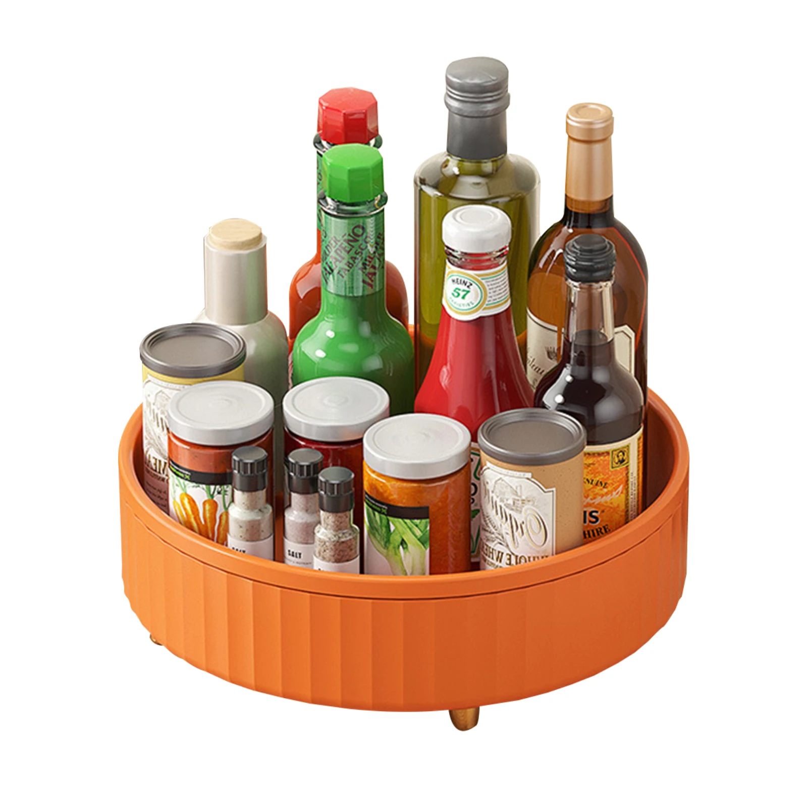 Lazy Susan Non Slip Raised Edge Multifunctional Space Saving Rotating Storage Rack Display Stand Home Kitchen Condiment Holder