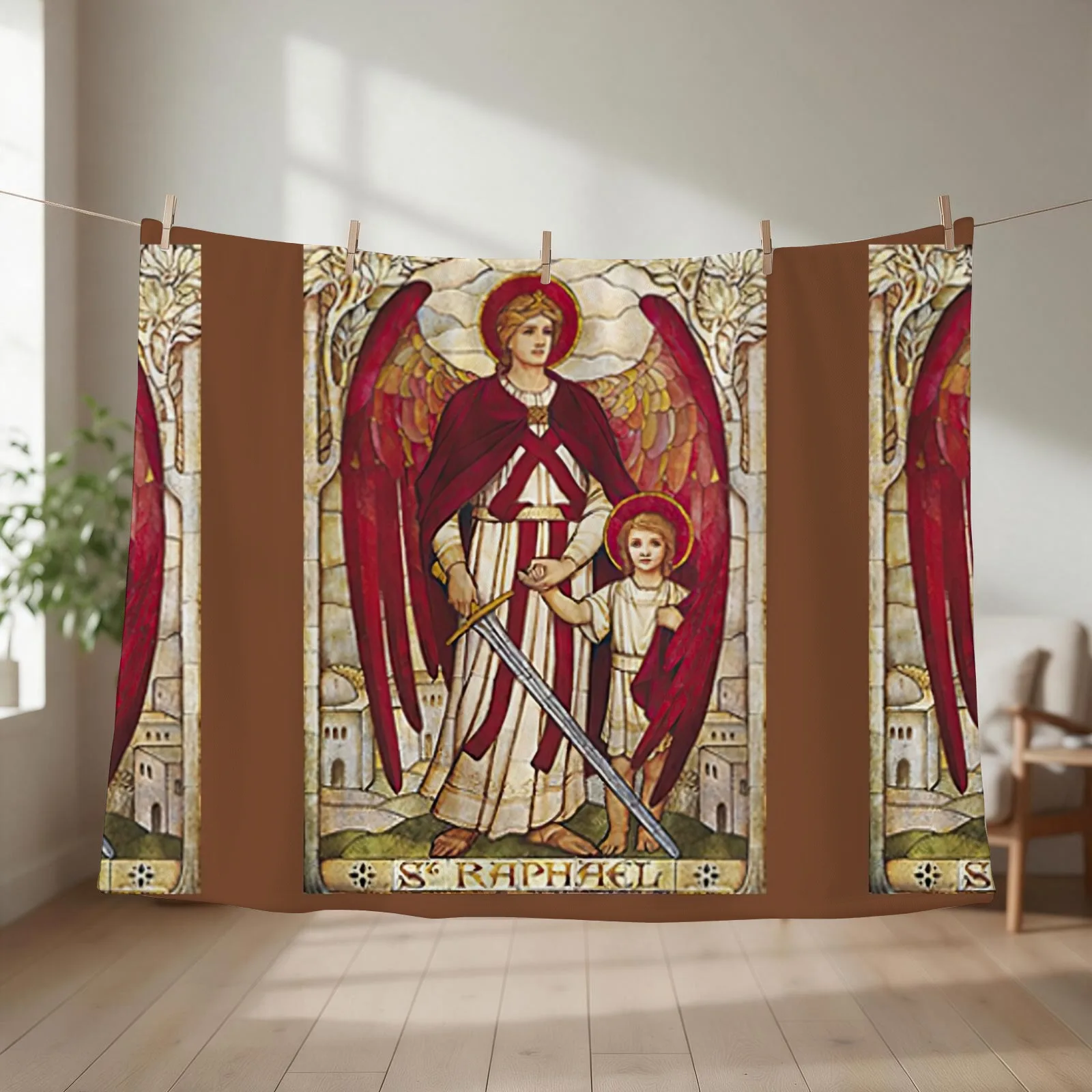 St Raphael Rafael Angel Catholic Saint Archangel Throw Blanket