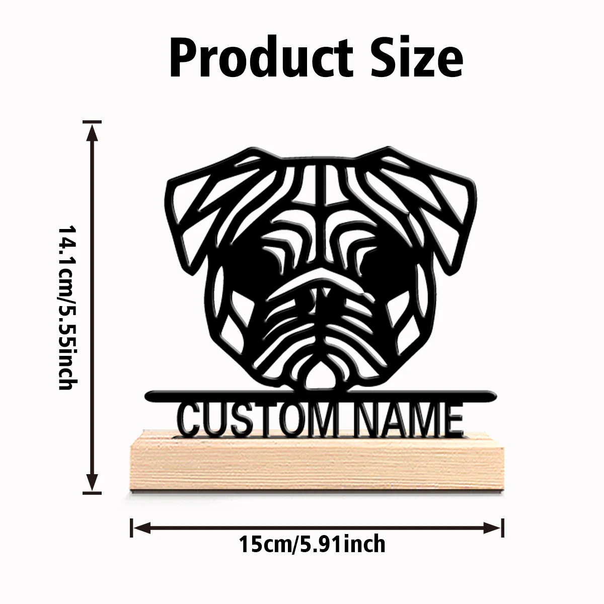 1 шт., романтические персонализированные металлические статуи собак, настольная скульптура с деревянной основой, подходит для любителей животных, Pet Comm
