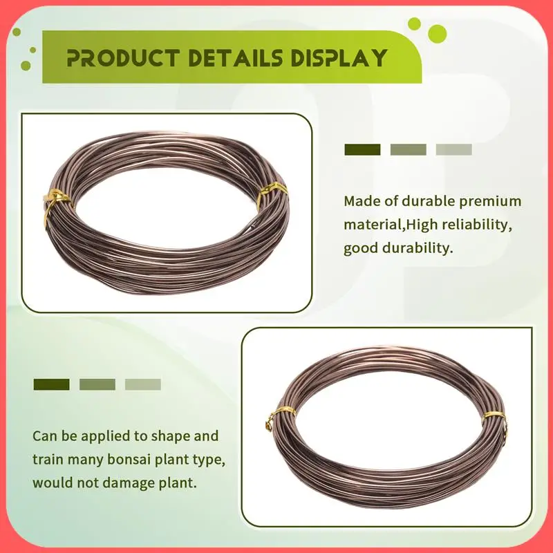 

AA89-5 Roll Tree Training Bonsai Wire Cutter Anodized Aluminum Wire For Holding Bonsai Branches Small Trunks (Brown)