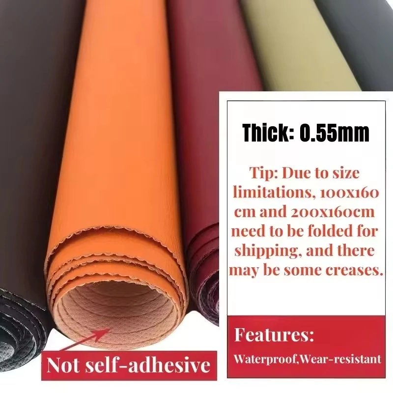 50/100/200x160cm Litchi Texture Leather Patch Car Interior Fabric Auto Seat Cover Door Dashboard Repair DIY Upholstery Material - view 2