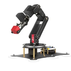 Nero 6 DOF Robot Arm 180/360 gradi artiglio in metallo Base rotante per Arduino ESP32 Robot Kit fai da te Ps2 maniglia braccio Robot programmabile