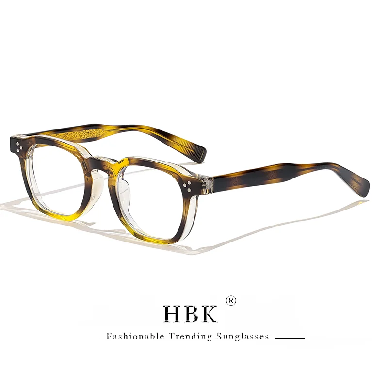 HBK Retro Square Glasses for Men TR90 Frame Anti Blue Light High Quality Computer Reading Glasses Women Optical Eyewear