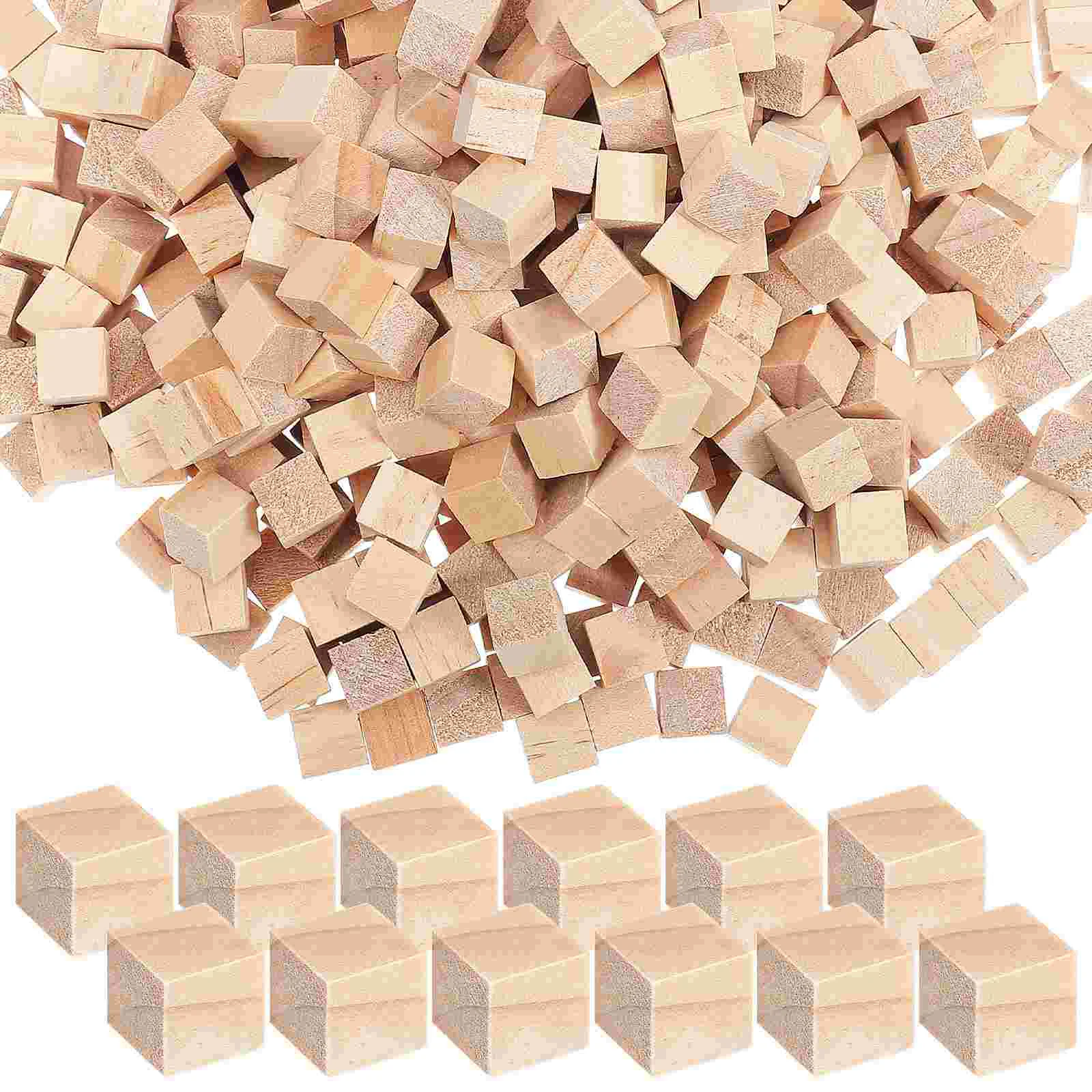 500 Pcs Wood Blocks For Crafts Wooden Cubes Small Wooden Blocks Centimeter Cubes Blank Building Cubes Square Wood Pieces