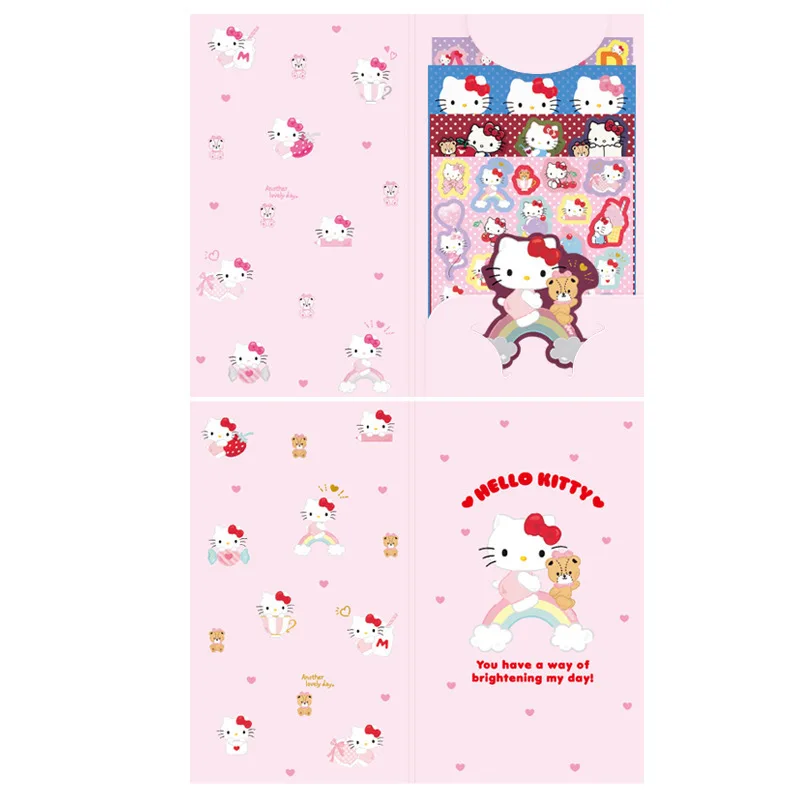 Sanrio Combination Sticker Kawaii Hello Kitty Kulome Cinnamoroll Melody Hand Account Decoration DIY Stickers Kids Toys Gifts