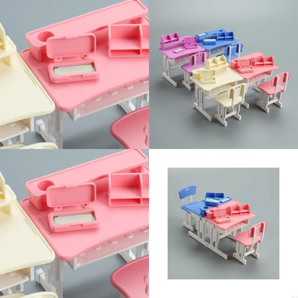 

Realistic Study Table Chair Model Figurine Doll House Furniture Scene Landscape