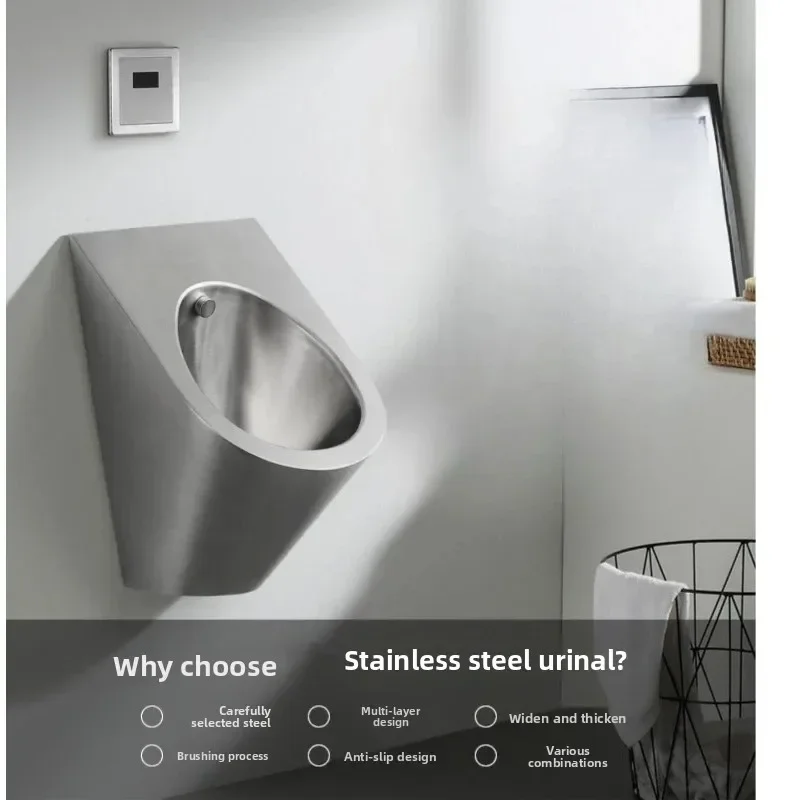 Bar stainless steel wall-mounted urinal toilet fully automatic integrated induction urinal