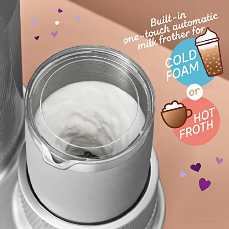 ماكينة صنع القهوة الساخنة المثلجة 4 في 1 لاتيه لوكس مع رغوة الحليب المدمجة لتخمير الخدمة الواحدة بسعة 22 أونصة مثالية للمنزل #3