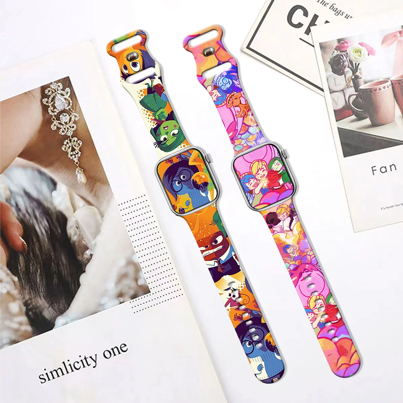 Disney Inside Out 2 Silicone Strap for Apple Watch Band 44 40 42 41 45 38mm 3 4 5 6 Bracelet IWatch Apple Watch 6 5 3 SE 7 8 9