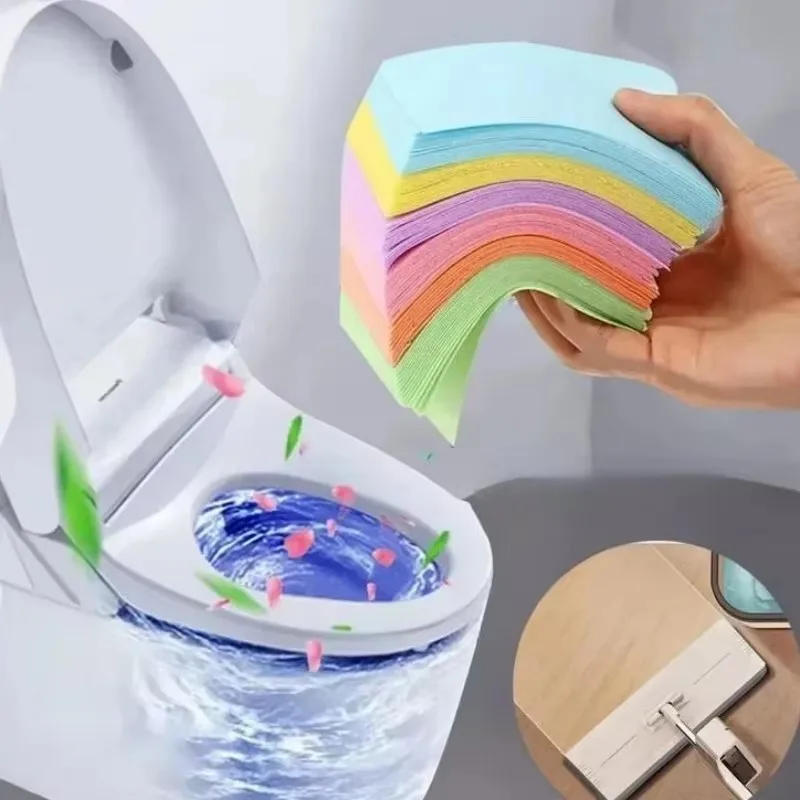 30-300pcs Toilet Cleaner Sheet Mopping for Toilet Cleaning Household Hygiene Toilet Deodorant Yellow Dirt Toilet Cleaning Tool