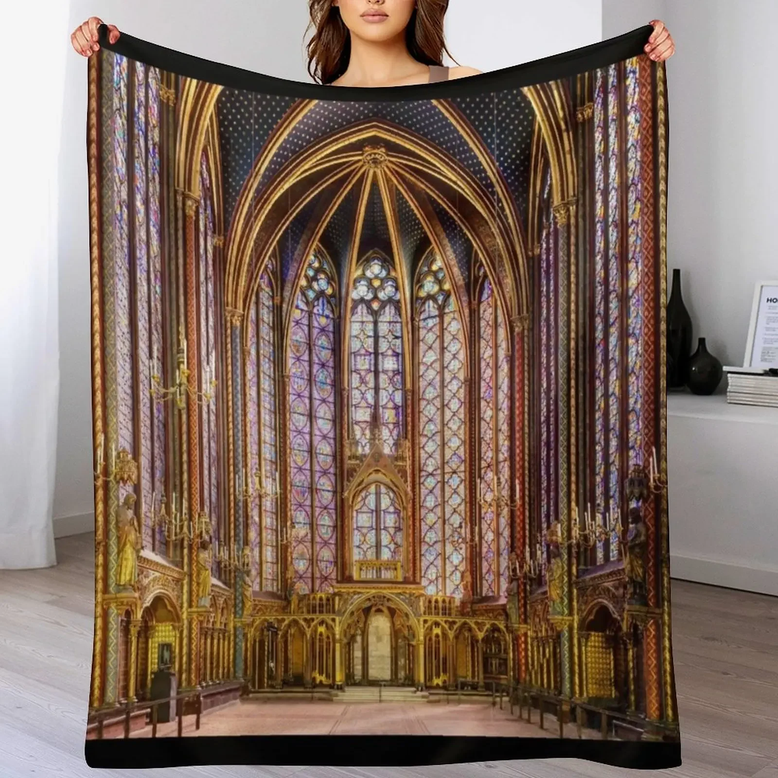 Sainte-Chapelle Paris short Throw Blanket Year Round Soft Comfortable Blanket for Home