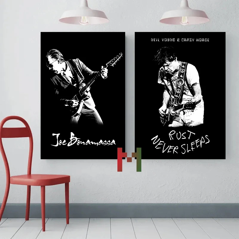 Famous Music Artists Guitarist Bassist Portrait Poster Canvas Printing Classic Band Guitarist Bassist Wall Art Decor Home Room