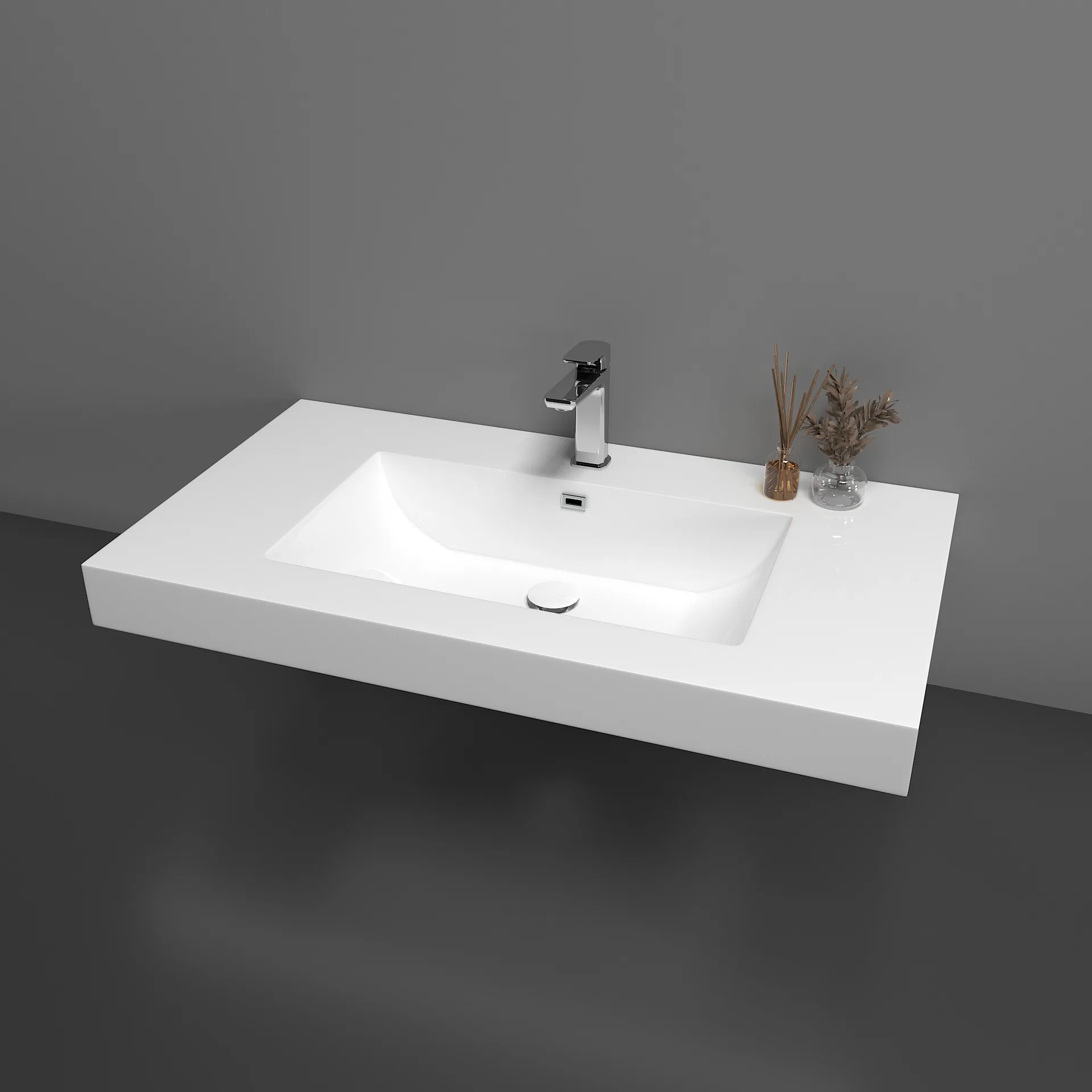 Artificial stone integrated basin Microcrystalline stone gel clothing wash basin Bathroom cabinet basin