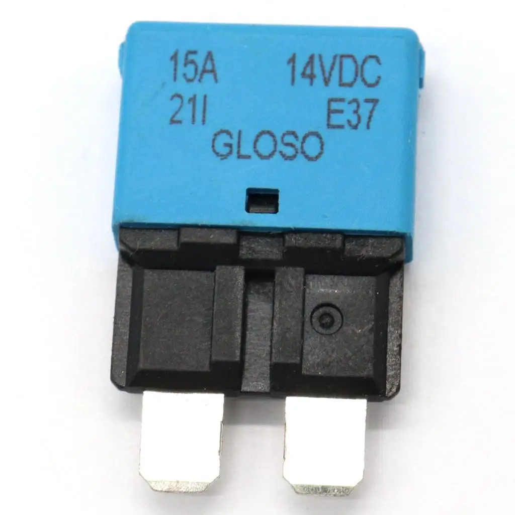 Blade Fuse Automatic Reset Overload Protector 15A for Truck Car Marine Fuse Block Water Resistant Holder