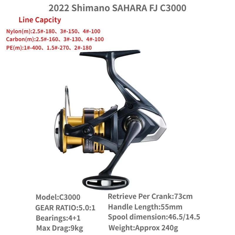 2022 SHIMANO SAHARA FJ 500 1000 C2000S C2000SHG 2500 2500SHG C3000