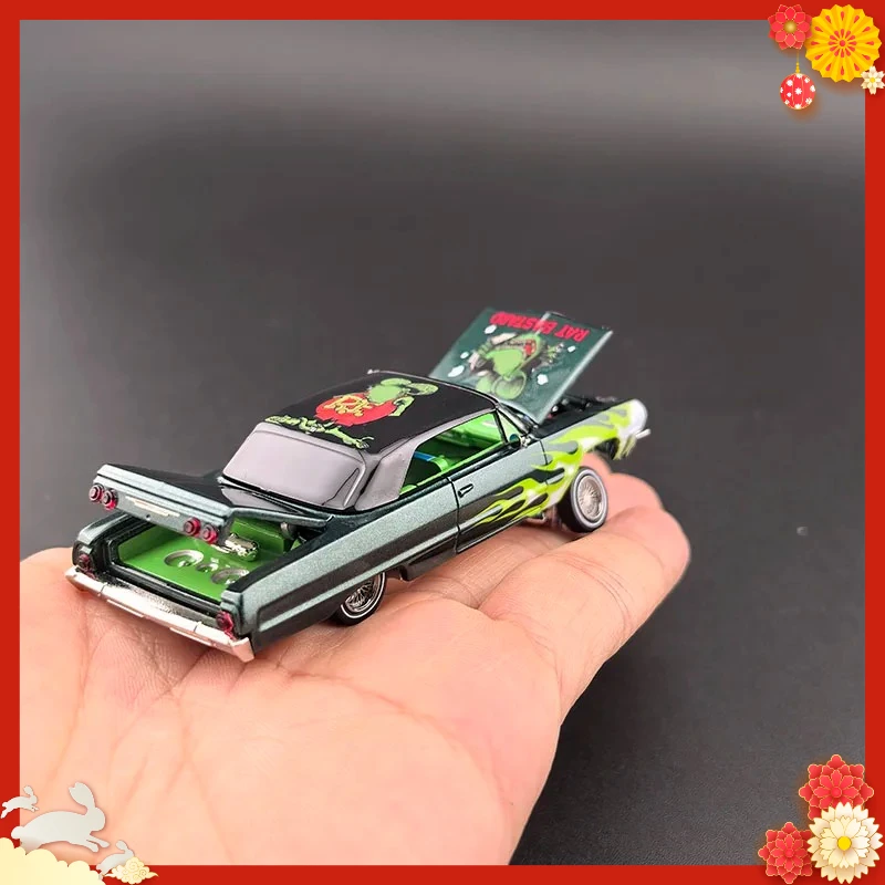 

Предзаказная модель автомобиля Chevrolet Impala из сплава, масштаб 1/64, изумрудно-зеленого цвета, классическая, для взрослых, сувенир, подарок, статическая модель для демонстрации