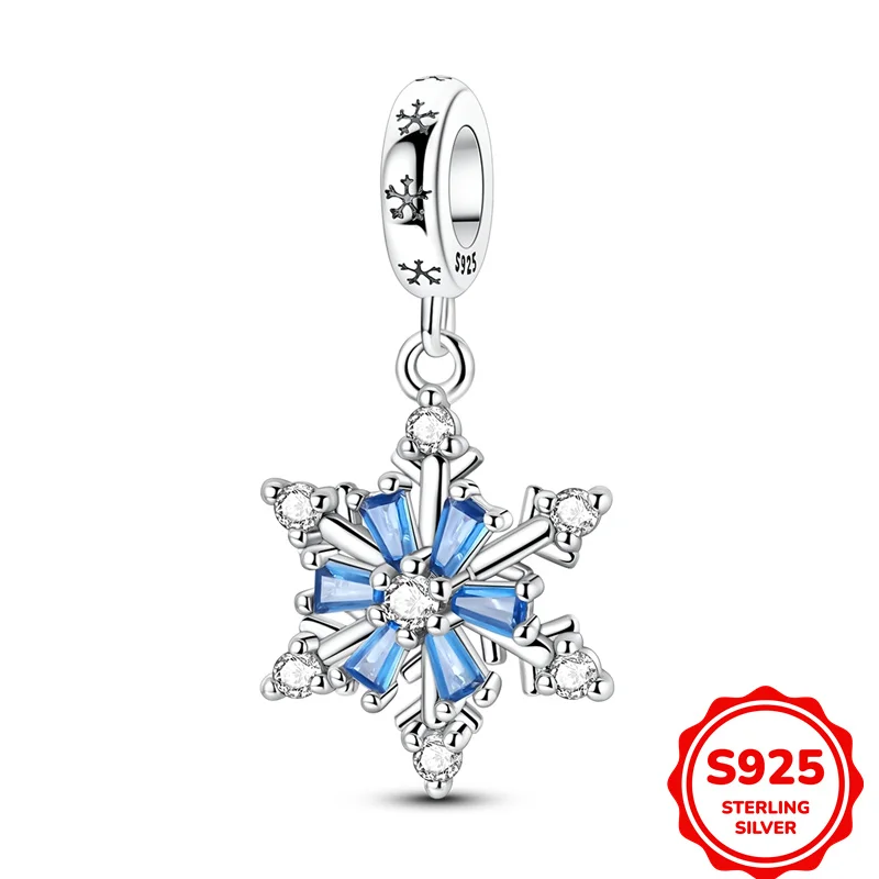 

Original 925 Sterling Silver Rotating Snowflake Pendant Charms Beads Fit DIY Bracelet Necklace Engagement Birthday Jewelry Gift